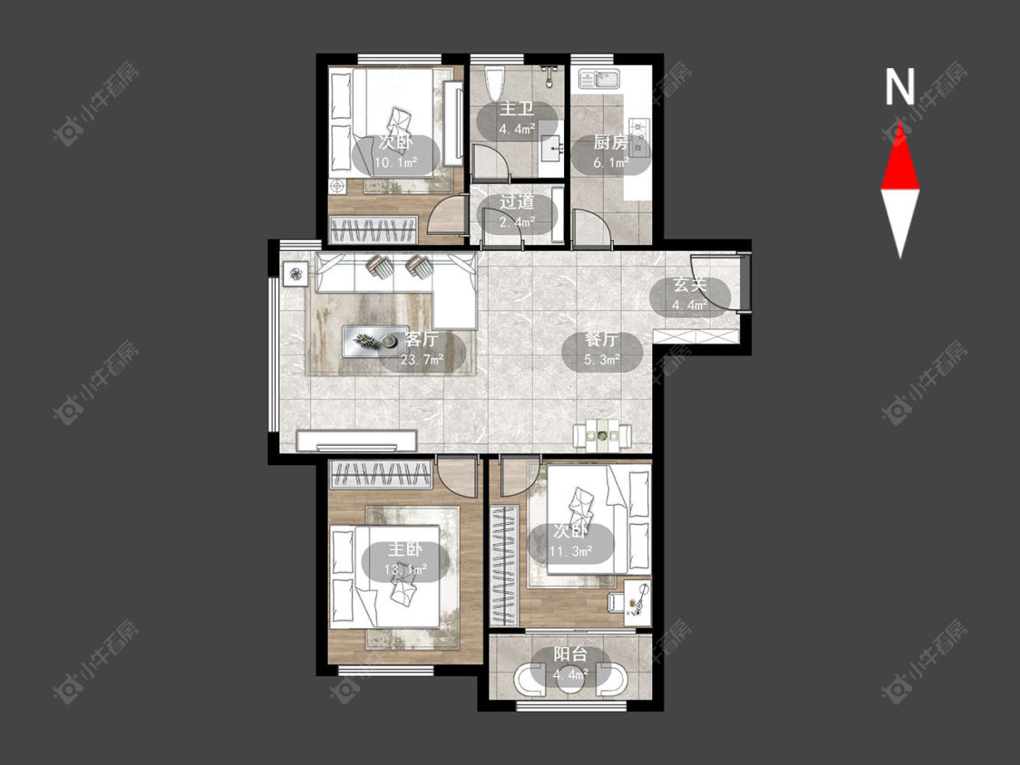 常州瑞宁新园在售二手房源户型图_小牛看房