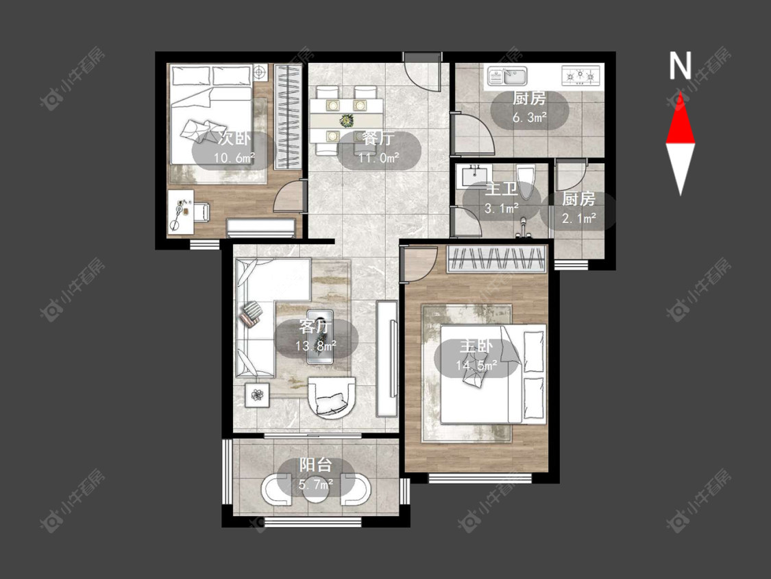 九洲花园二期房源户型图 常州九洲花园二期在售二手房源户型图_小牛看房
