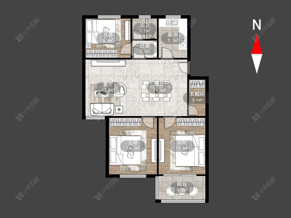 丽华南村竹园房源户型图 常州丽华南村竹园在售二手房源户型图_小牛看房