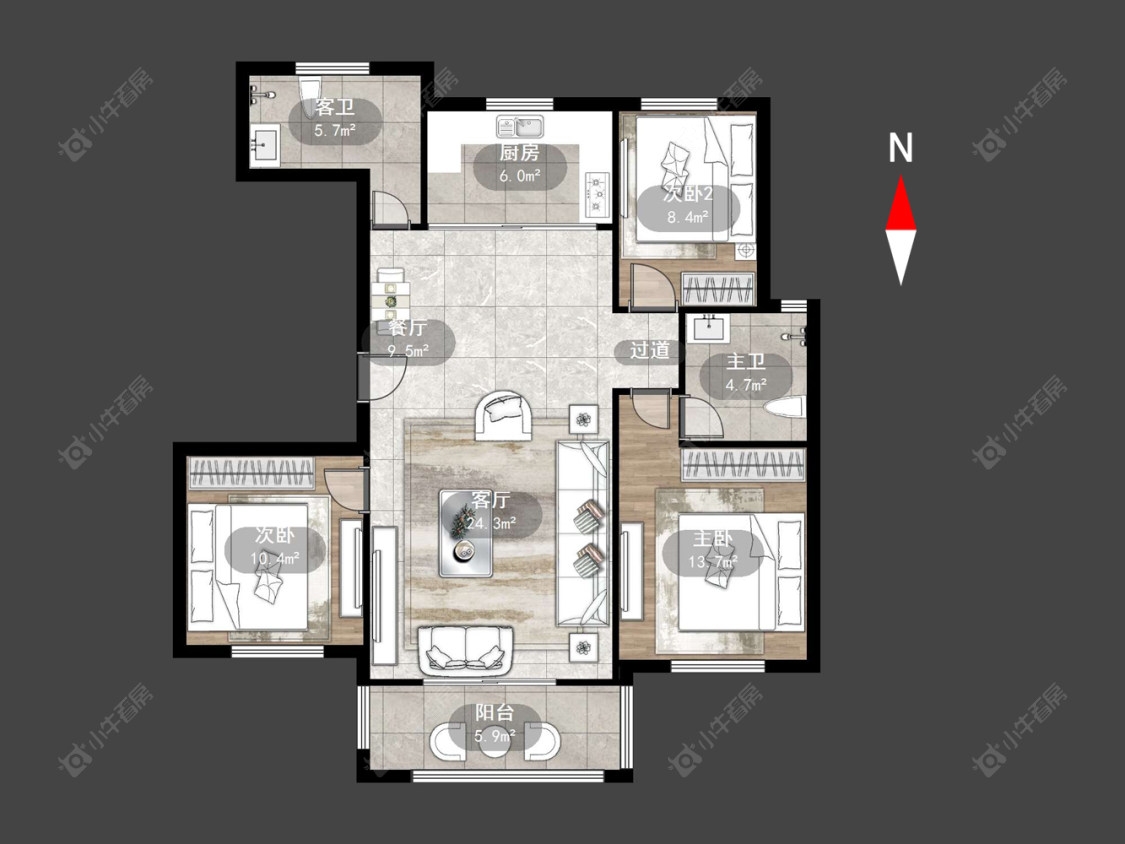 常州新景花苑二期在售二手房源户型图_小牛看房