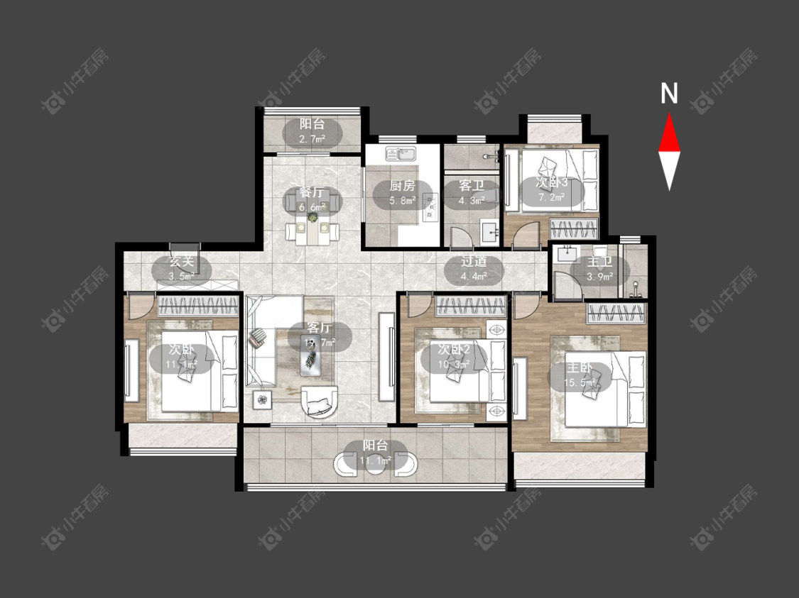 常州龙信臻园在售二手房源户型图_小牛看房