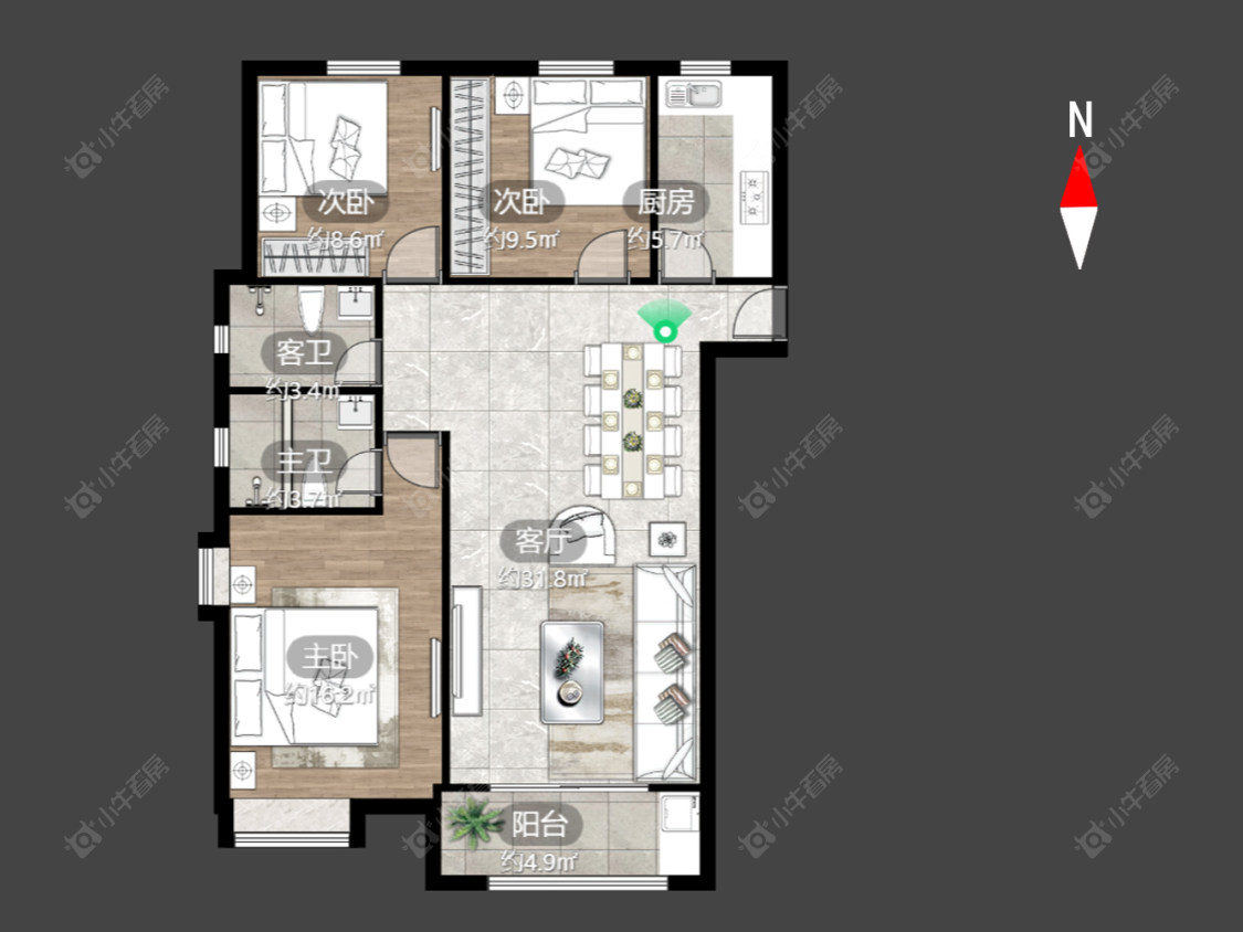 常州中海凤凰熙岸在售二手房源户型图_小牛看房