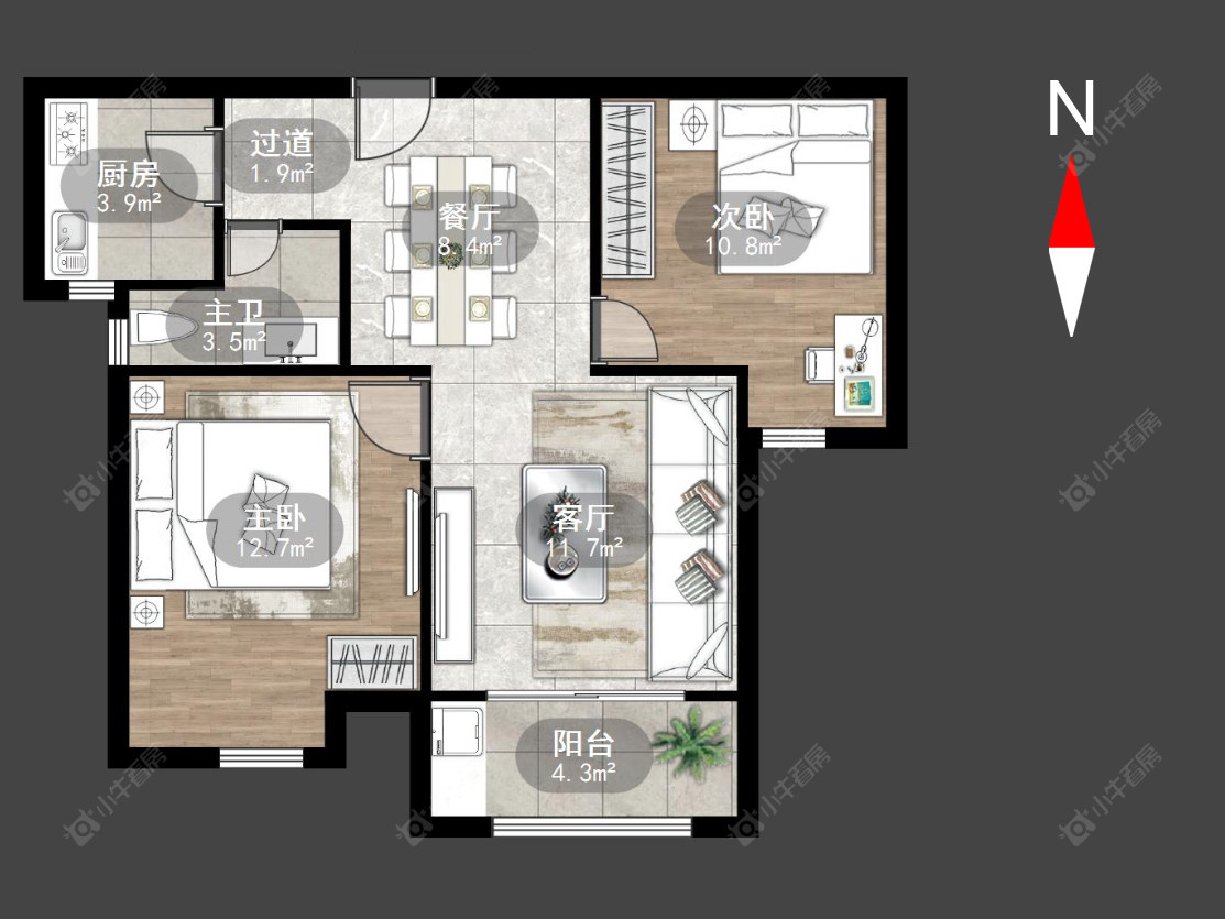 水岸花语房源户型图 常州水岸花语在售二手房源户型图_小牛看房