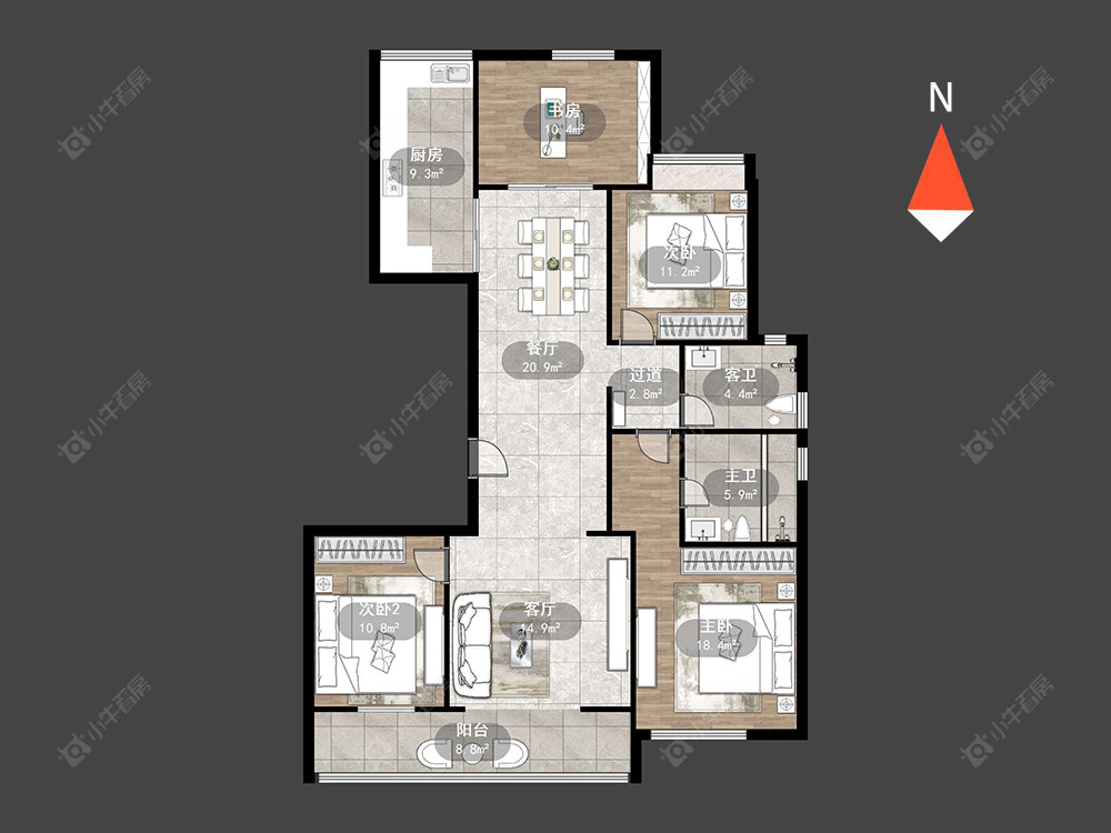 玉兰广场二期房源户型图 常州玉兰广场二期在售二手房源户型图_小牛看房