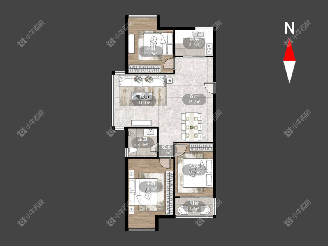 常州喜盈门花苑在租房源户型图_小牛看房