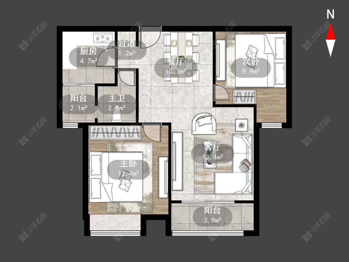 常州景瑞曦城在售二手房源户型图_小牛看房