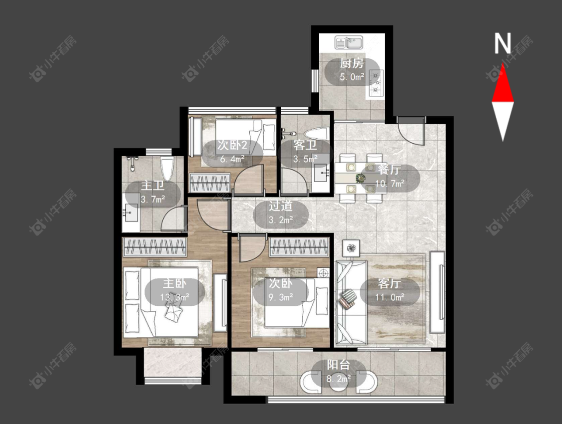 常州蓝光晶曜在售二手房源户型图_小牛看房