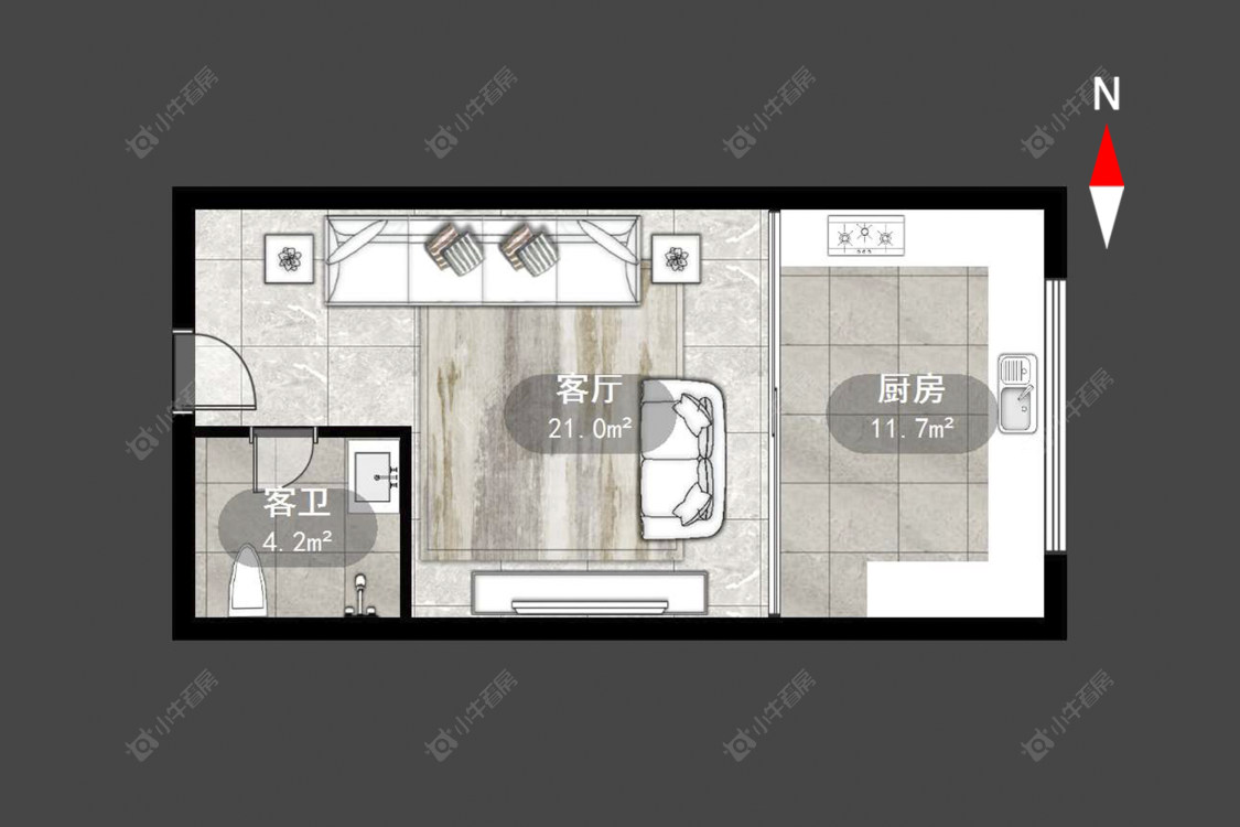 常州吾悦广场悦+公寓在售二手房源户型图_小牛看房