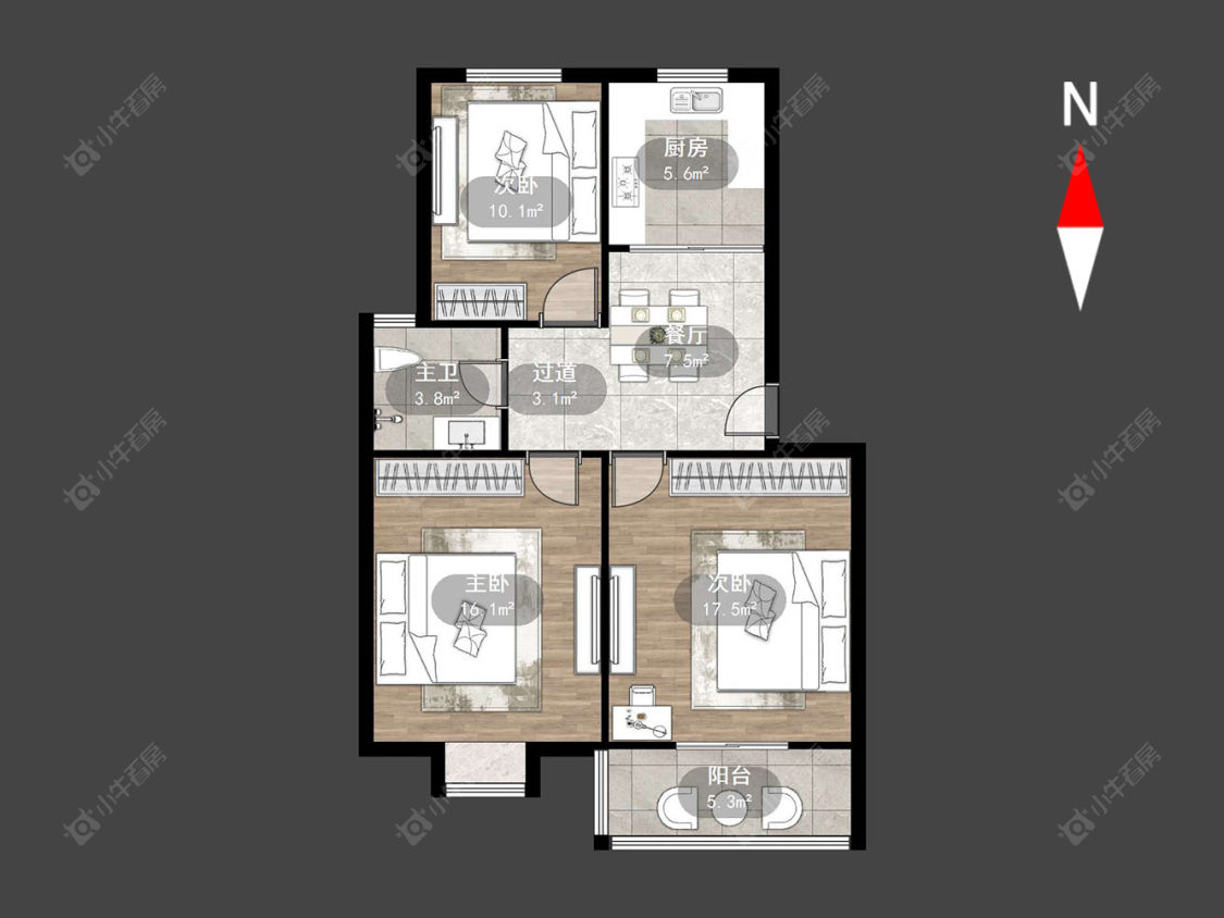 瑞丰花苑房源户型图 常州瑞丰花苑在售二手房源户型图_小牛看房