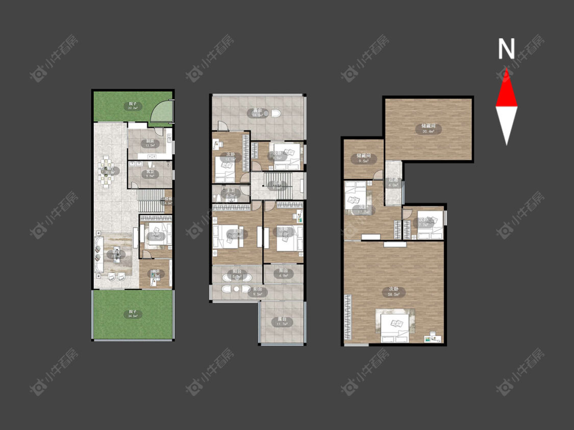 常州丽华南村别墅区在售二手房源户型图_小牛看房