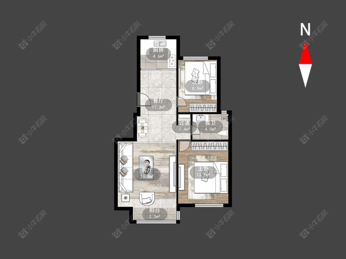 常州百草苑在售二手房源户型图_小牛看房