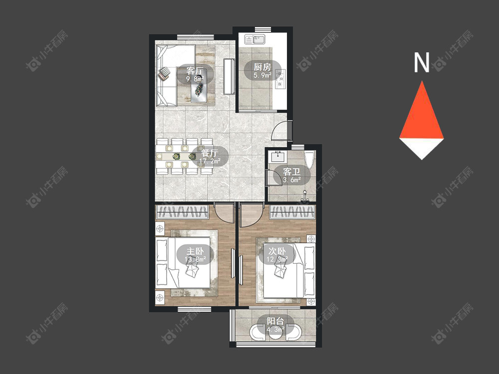 常州蓝天花园东区在售二手房源户型图_小牛看房