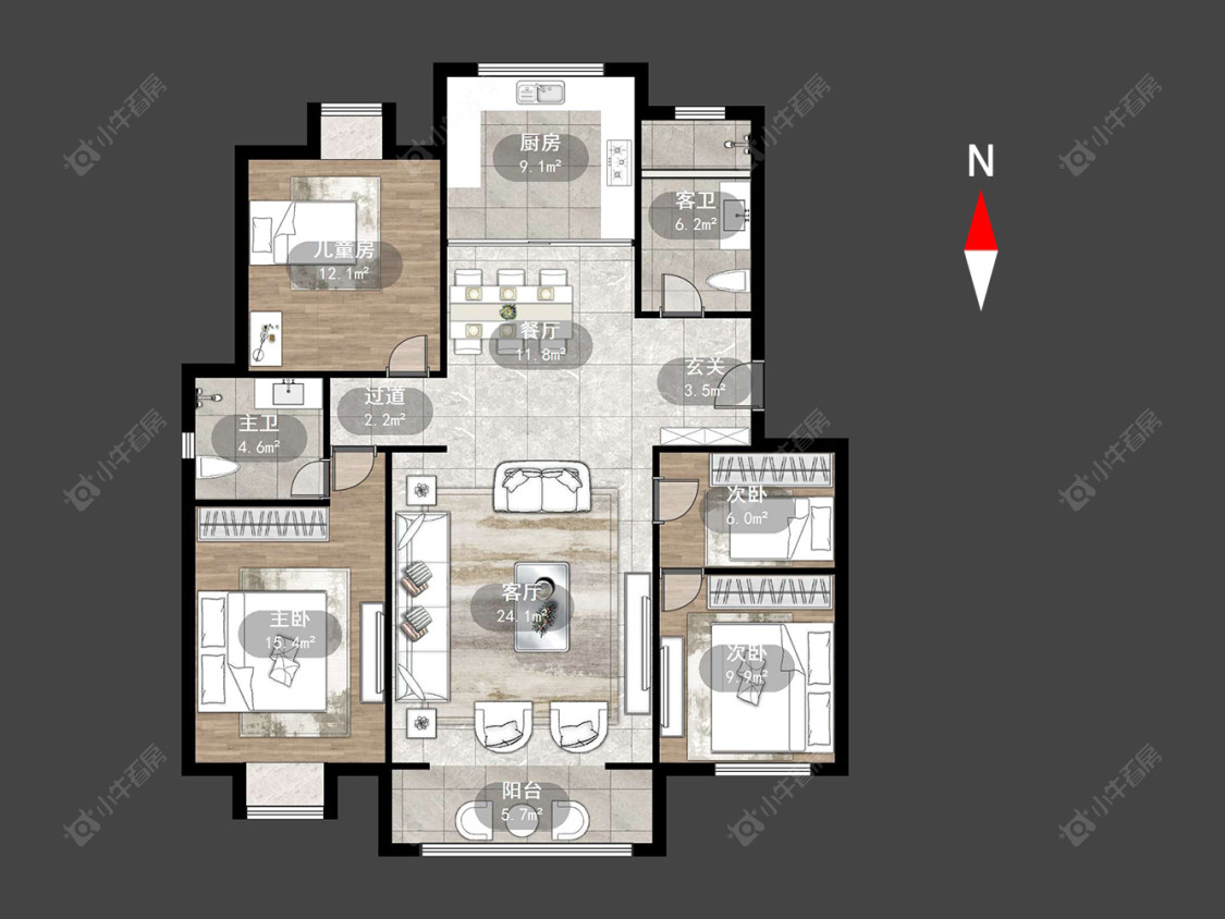 常州太湖明珠苑北区在售二手房源户型图_小牛看房