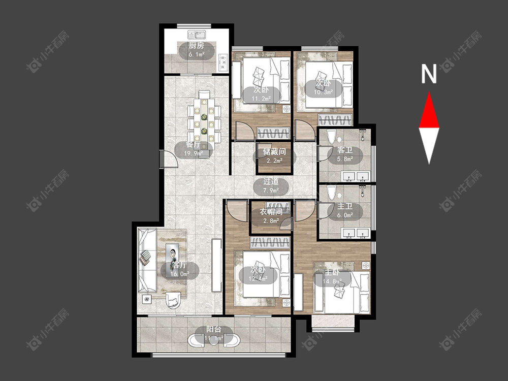 常州绿城江南里在售二手房源户型图_小牛看房