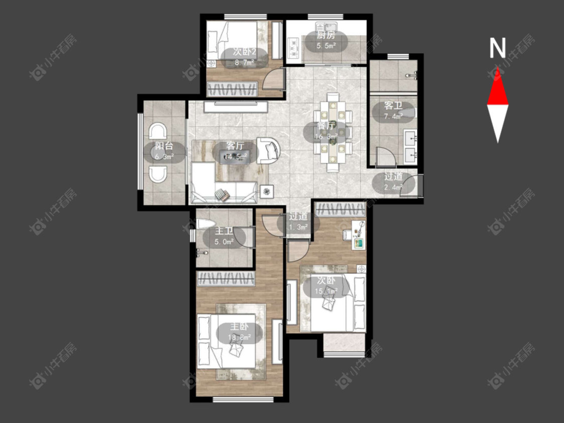 常州天逸城南区在售二手房源户型图_小牛看房