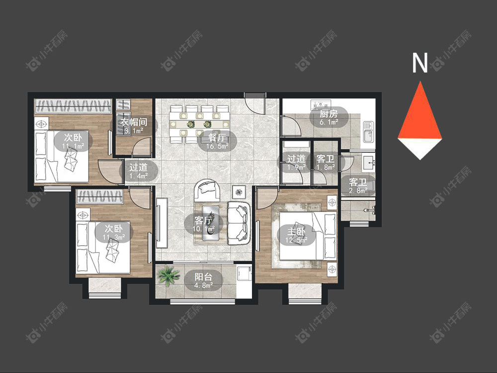 常州御水华庭一期在售二手房源户型图_小牛看房