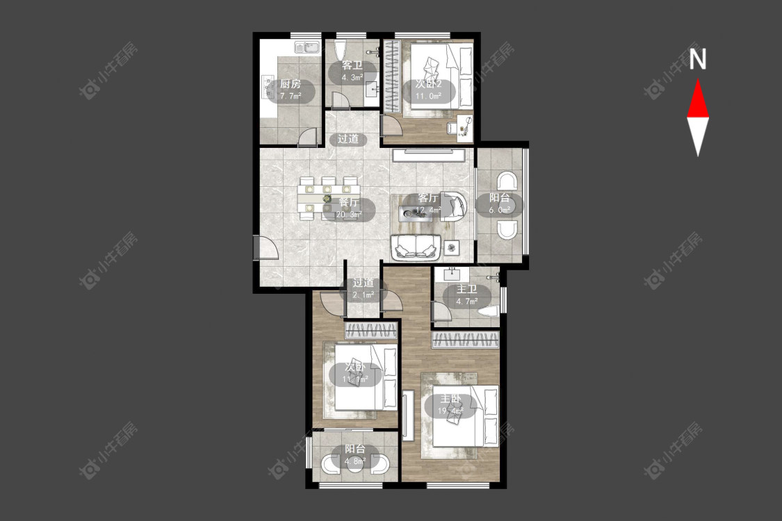 常州聚湖雅苑在售二手房源户型图_小牛看房