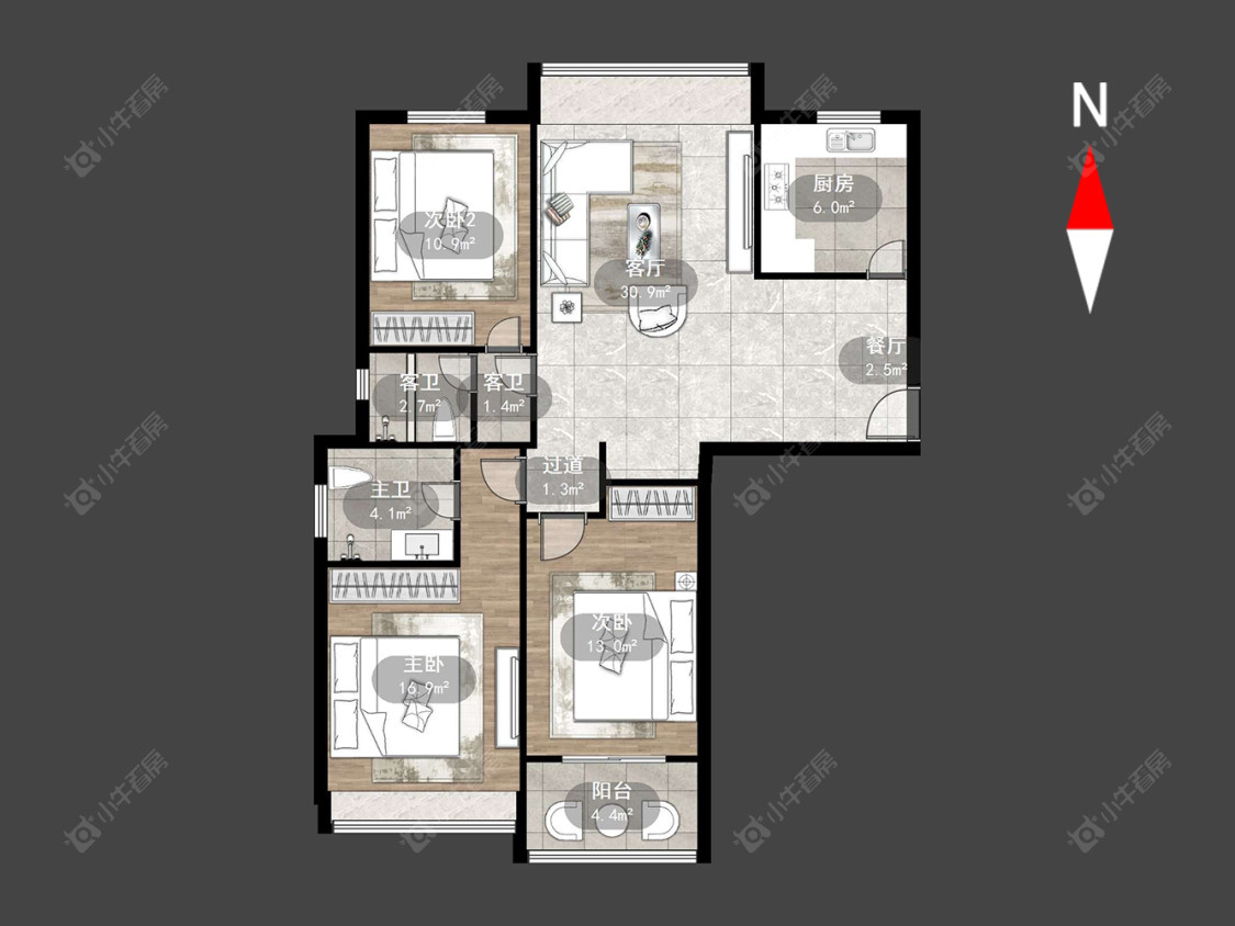 百馨西苑三期房源户型图 常州百馨西苑三期在售二手房源户型图_小牛看房