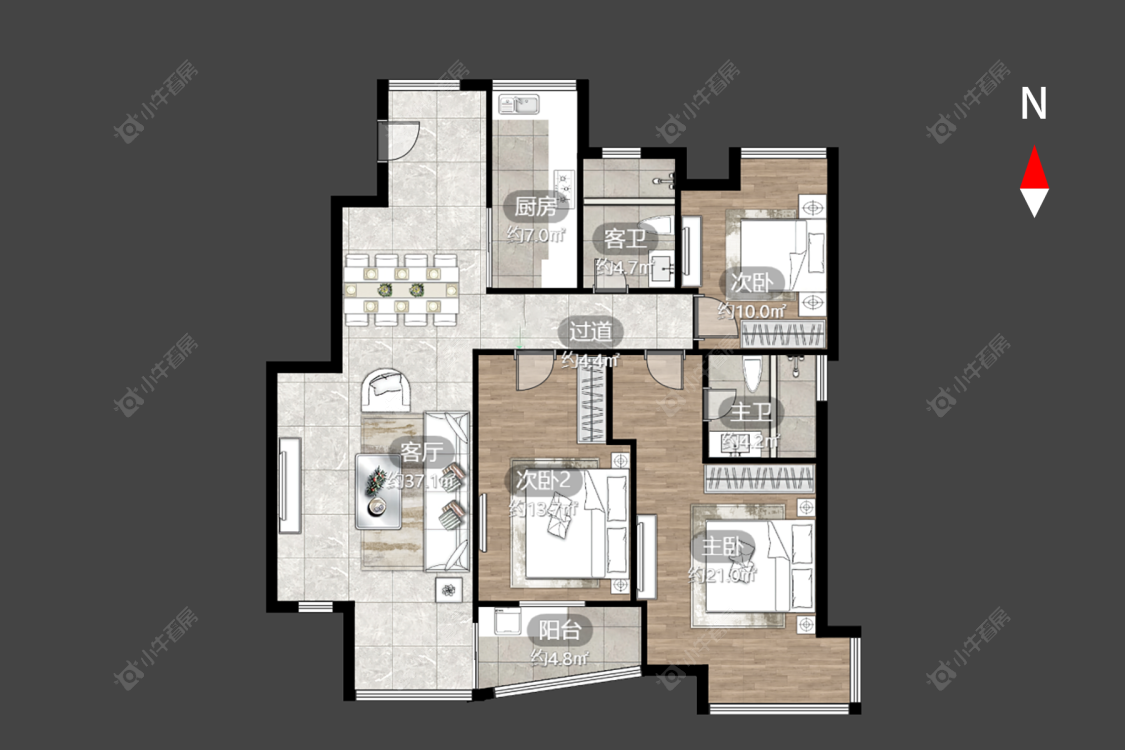 常州中天名园在售二手房源户型图_小牛看房