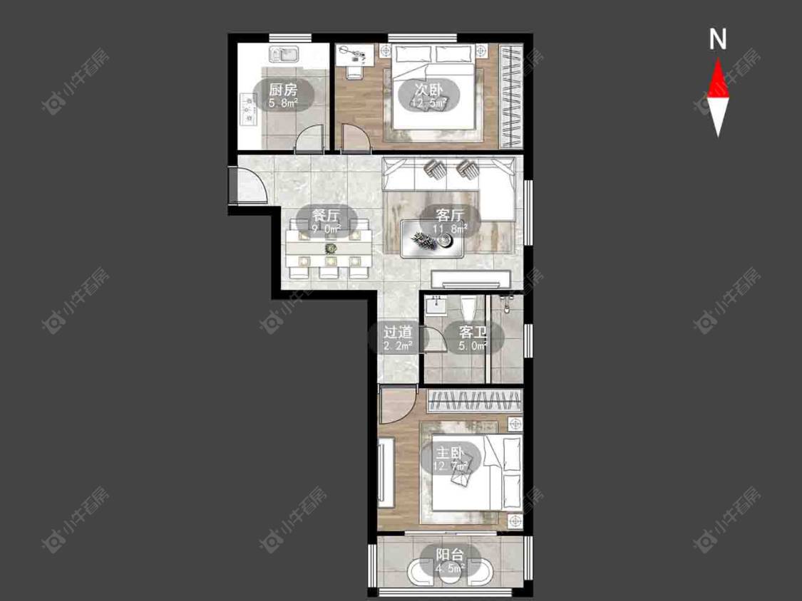 常州观墩花苑在售二手房源户型图_小牛看房
