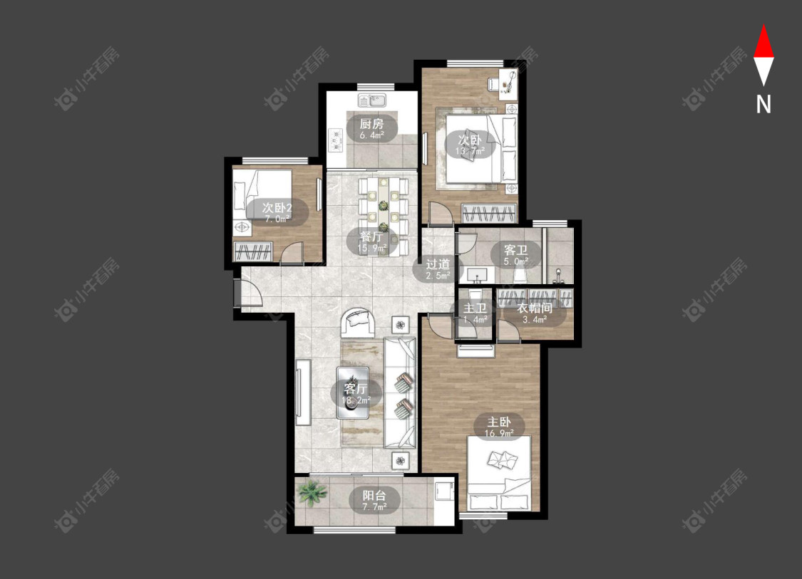常州新城香溢俊园在售二手房源户型图_小牛看房