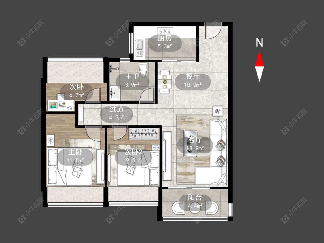 常州蓝光晶曜在售二手房源户型图_小牛看房