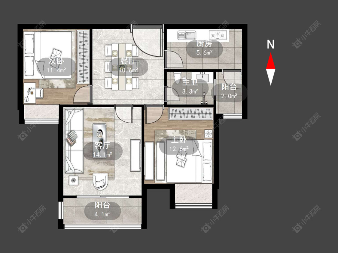 五洲国际房源户型图 常州五洲国际在售二手房源户型图_小牛看房