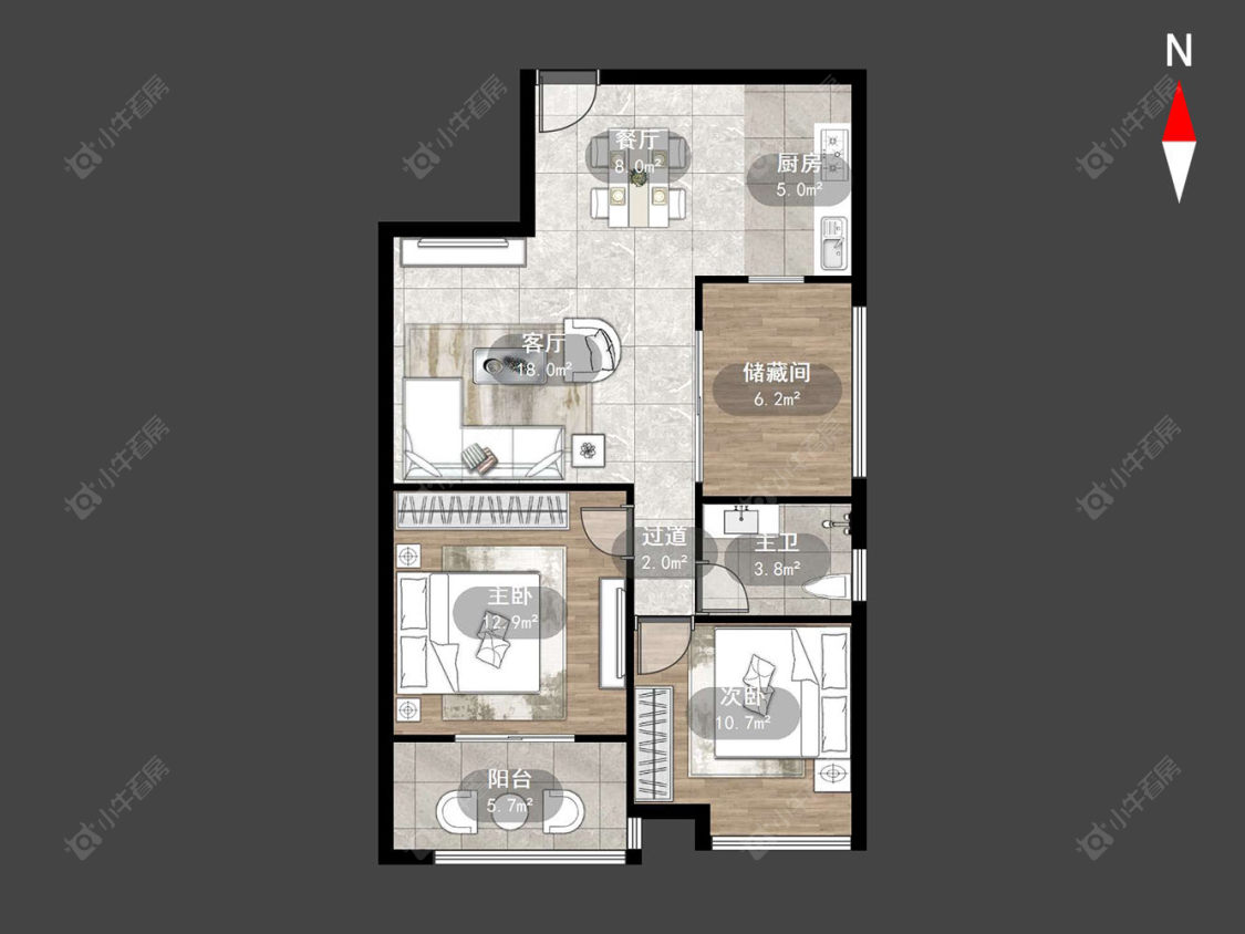 常州景瑞曦城在售二手房源户型图_小牛看房