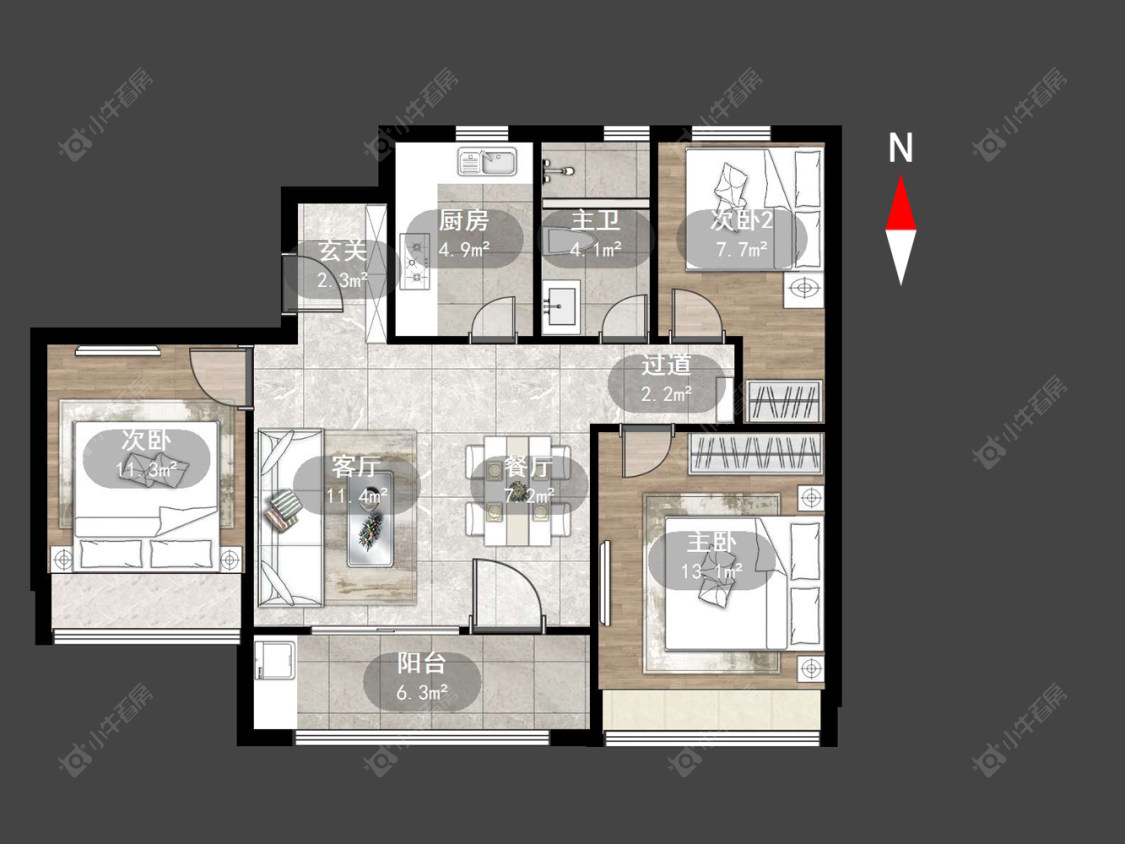 常州金科保利北郡花园在售二手房源户型图_小牛看房