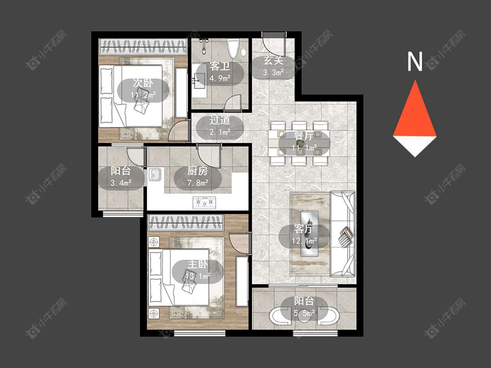 长虹名苑房源户型图 常州长虹名苑在售二手房源户型图_小牛看房