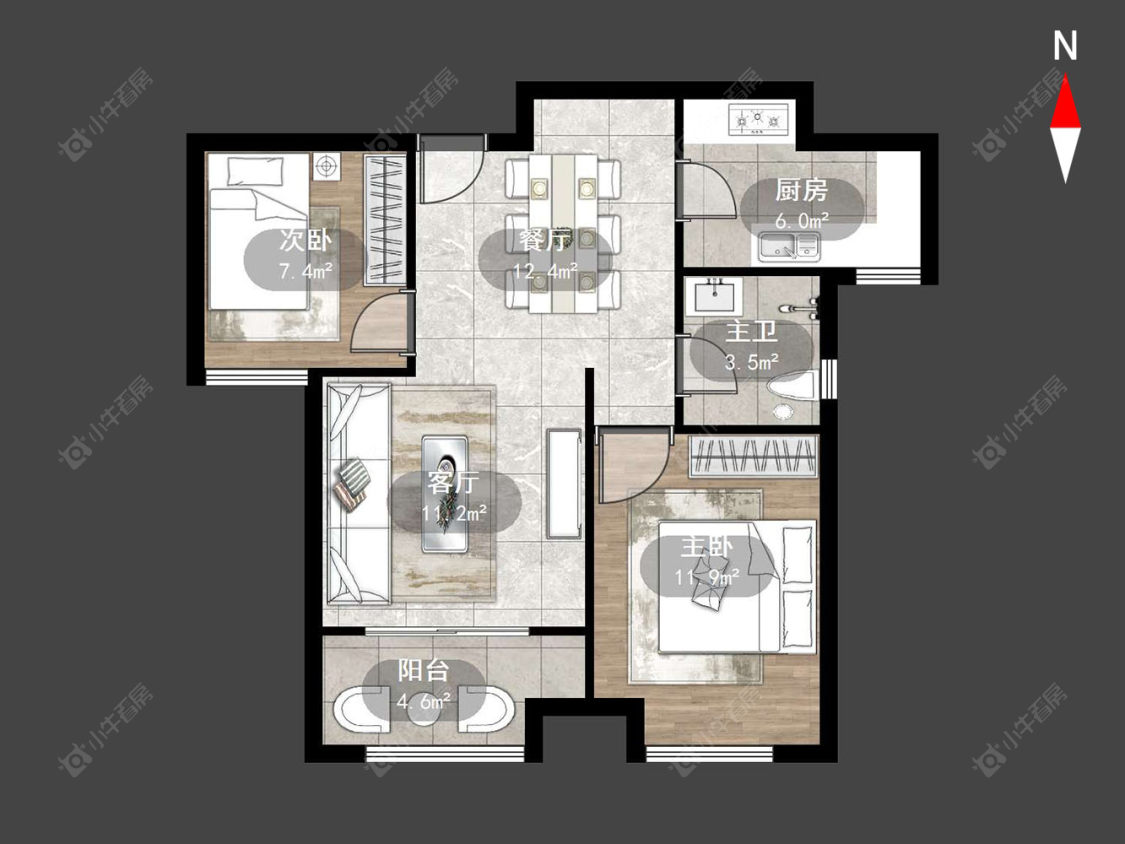常州新城春天里在售二手房源户型图_小牛看房
