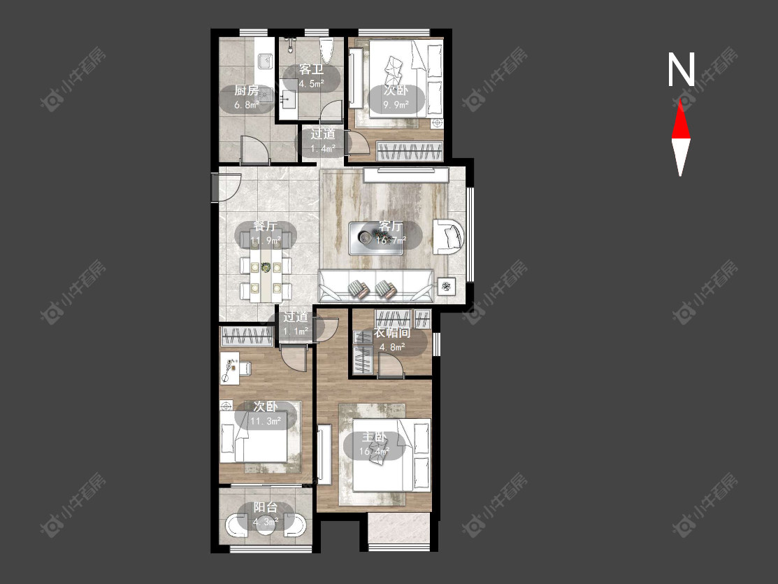 常州和平美景在售二手房源户型图_小牛看房