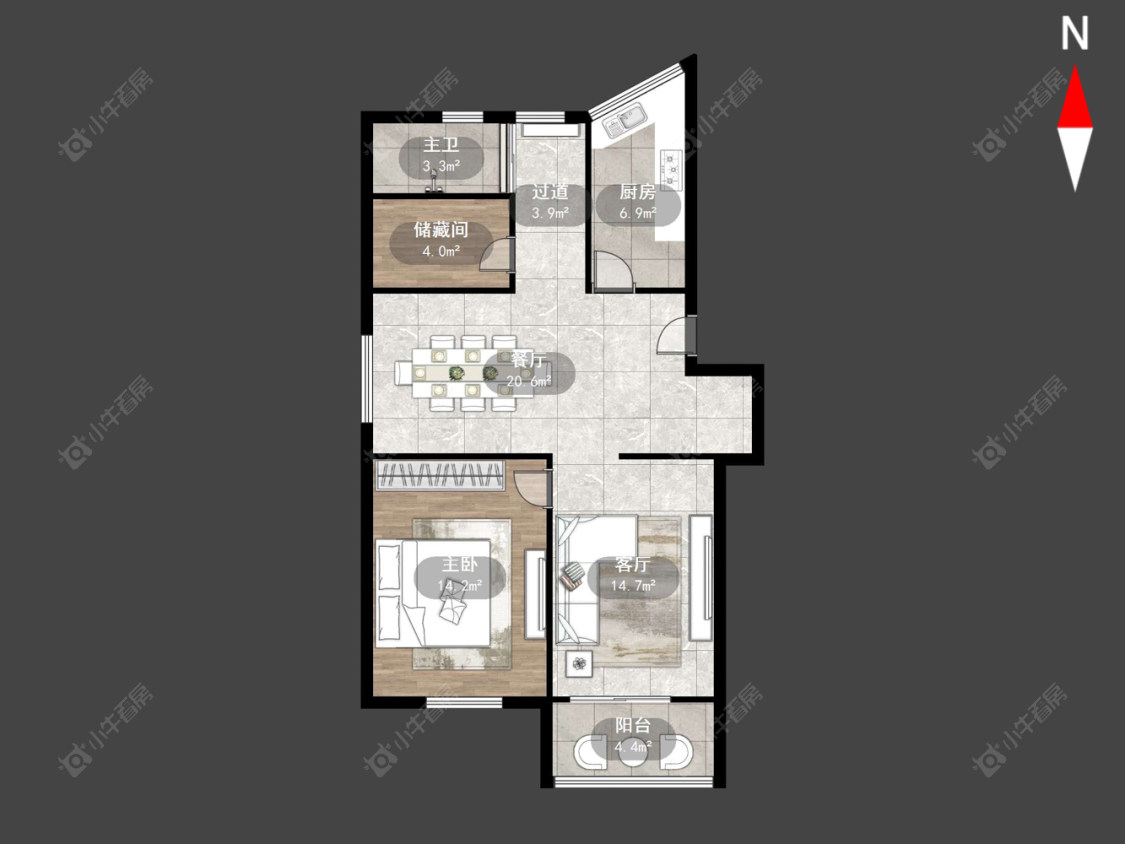 常州吴家场公寓在售二手房源户型图_小牛看房
