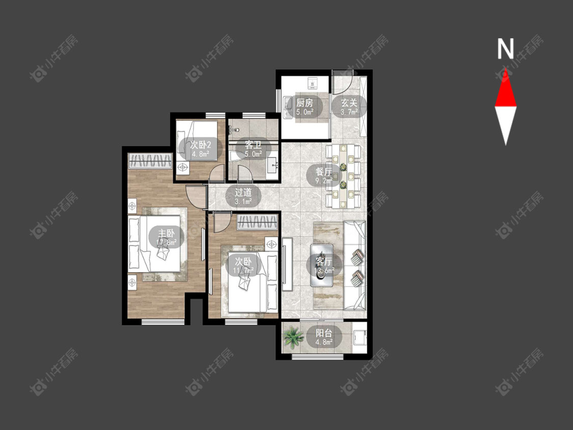 常州翡翠锦园在售二手房源户型图_小牛看房