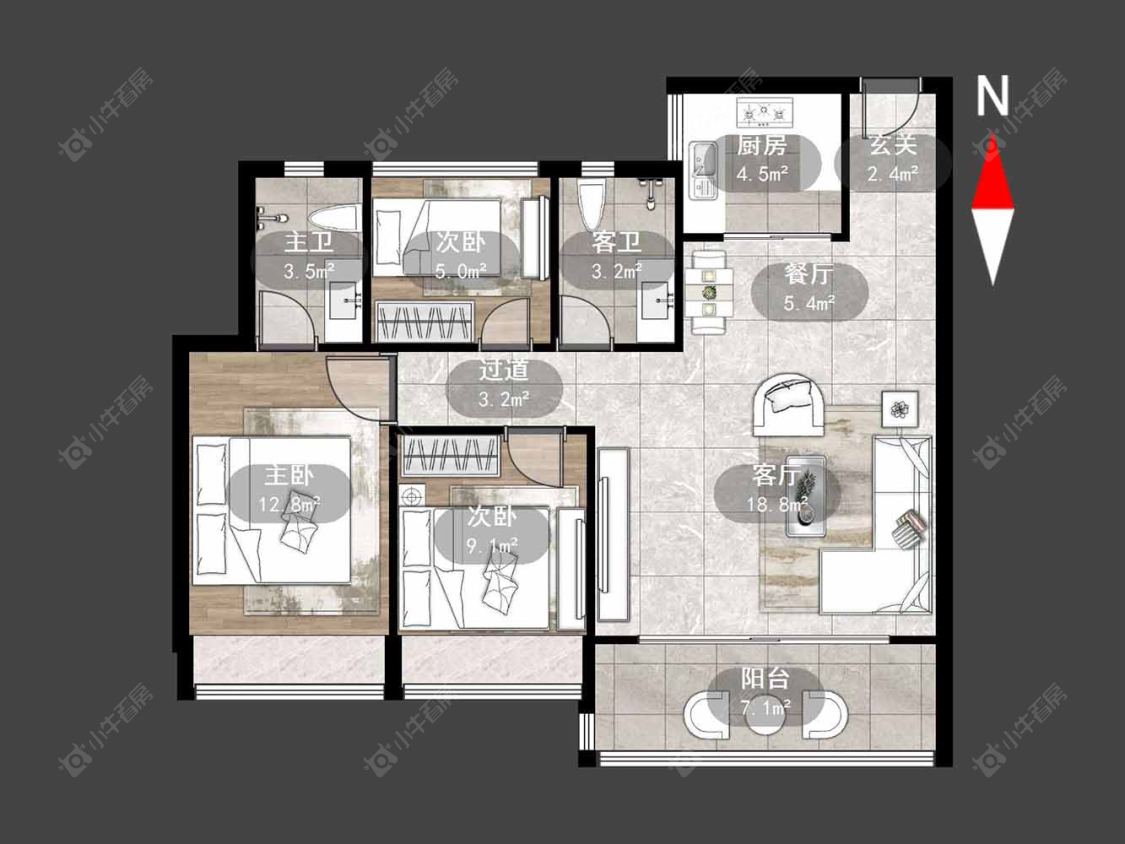 常州雅居乐湖光映月在售二手房源户型图_小牛看房