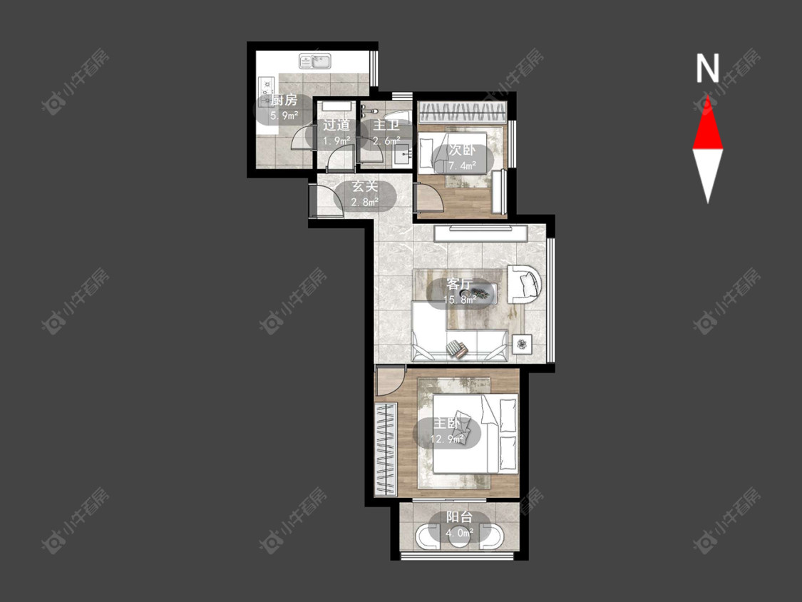 常州九洲花园一期在售二手房源户型图_小牛看房