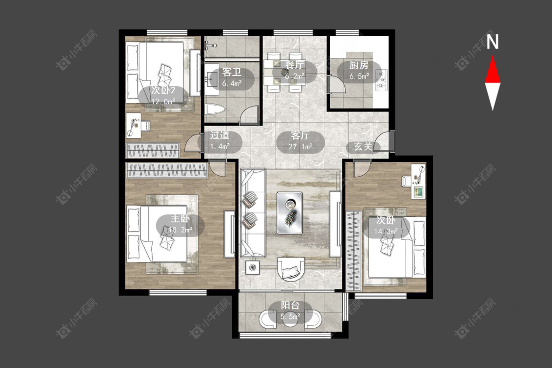 常州四季新城南苑在售二手房源户型图_小牛看房