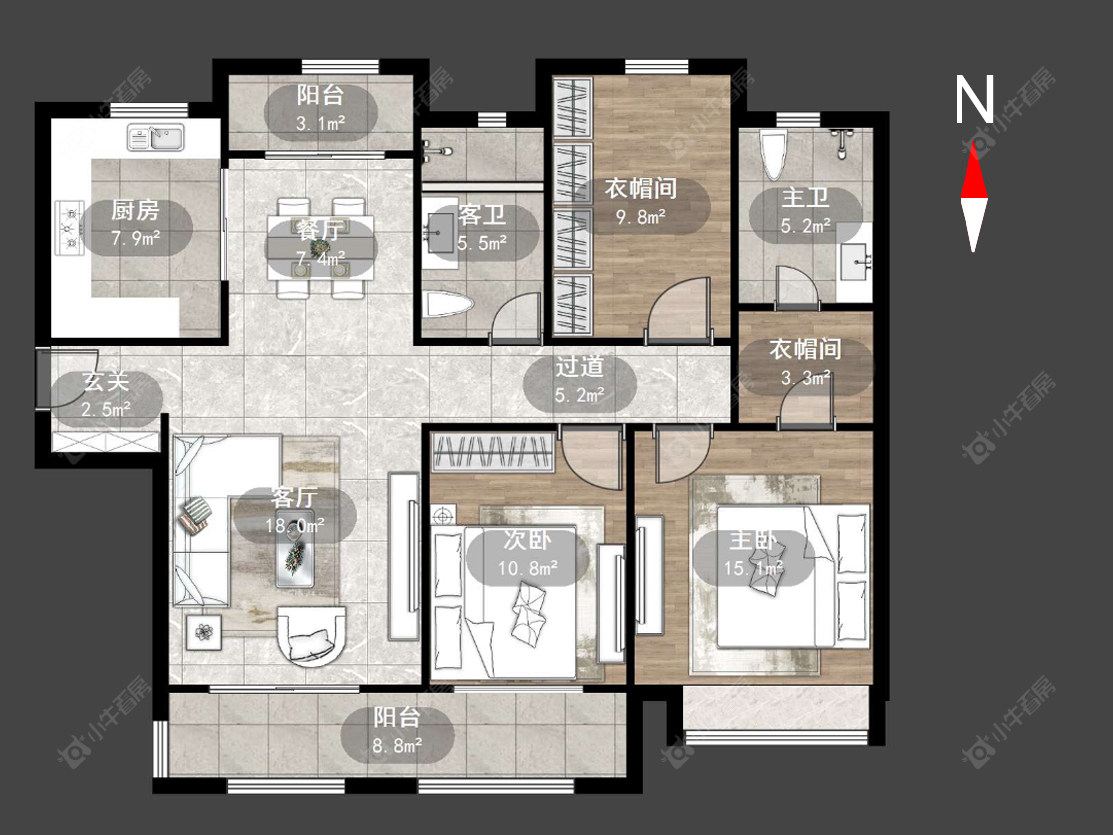 常州新城金郡(天宁)一期在售二手房源户型图_小牛看房