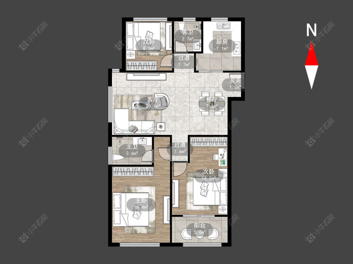 常州星湖广场在售二手房源户型图_小牛看房