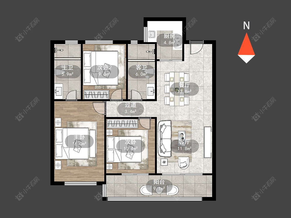 景瑞宸运天赋房源户型图 常州景瑞宸运天赋在售二手房源户型图_小牛看房