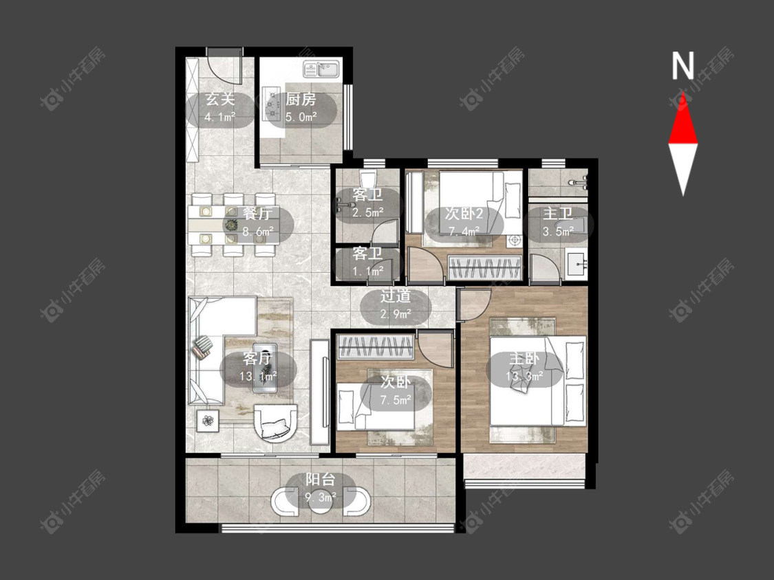 常州碧桂园碧玥和鸣在售二手房源户型图_小牛看房