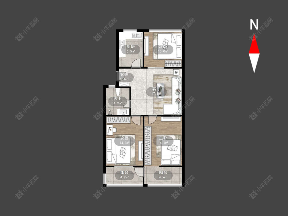 翠竹新村北区房源户型图 常州翠竹新村北区在售二手房源户型图_小牛看房