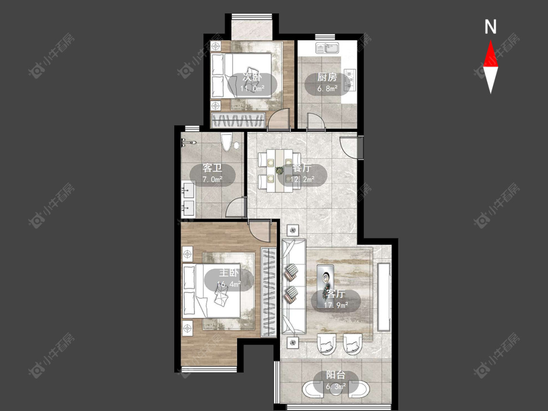 常州东方福郡在售二手房源户型图_小牛看房