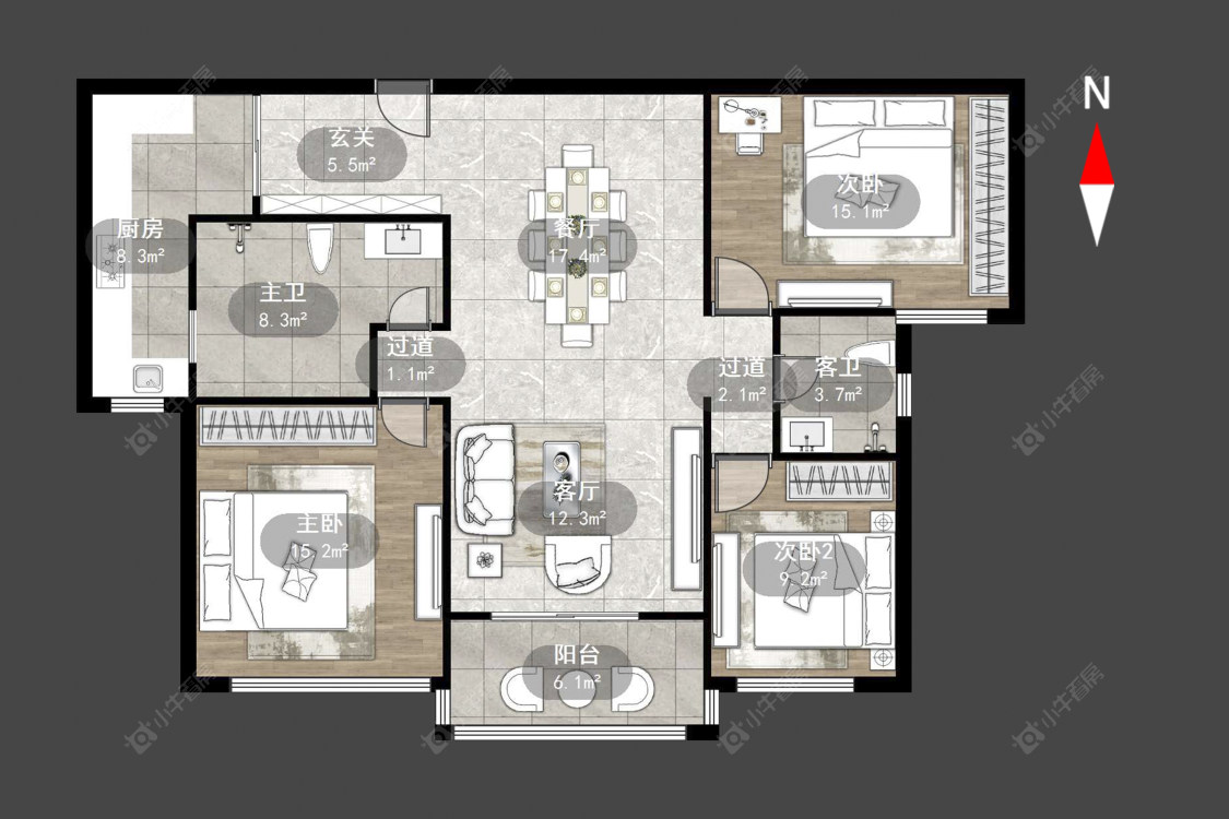 常州星河国际六区在售二手房源户型图_小牛看房