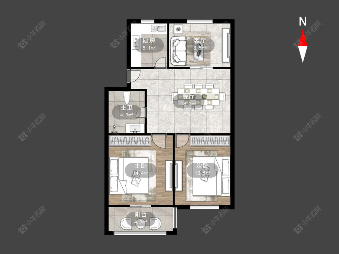 常州荆川里在售二手房源户型图_小牛看房