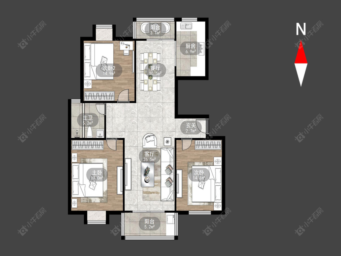 常州太湖明珠苑南苑在售二手房源户型图_小牛看房