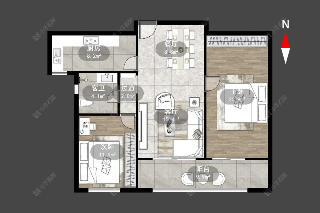 常州吾悦广场南区在售二手房源户型图_小牛看房