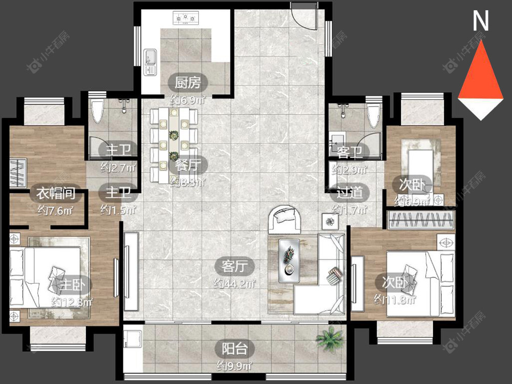 常州新城华宇悦隽公馆在售二手房源户型图_小牛看房