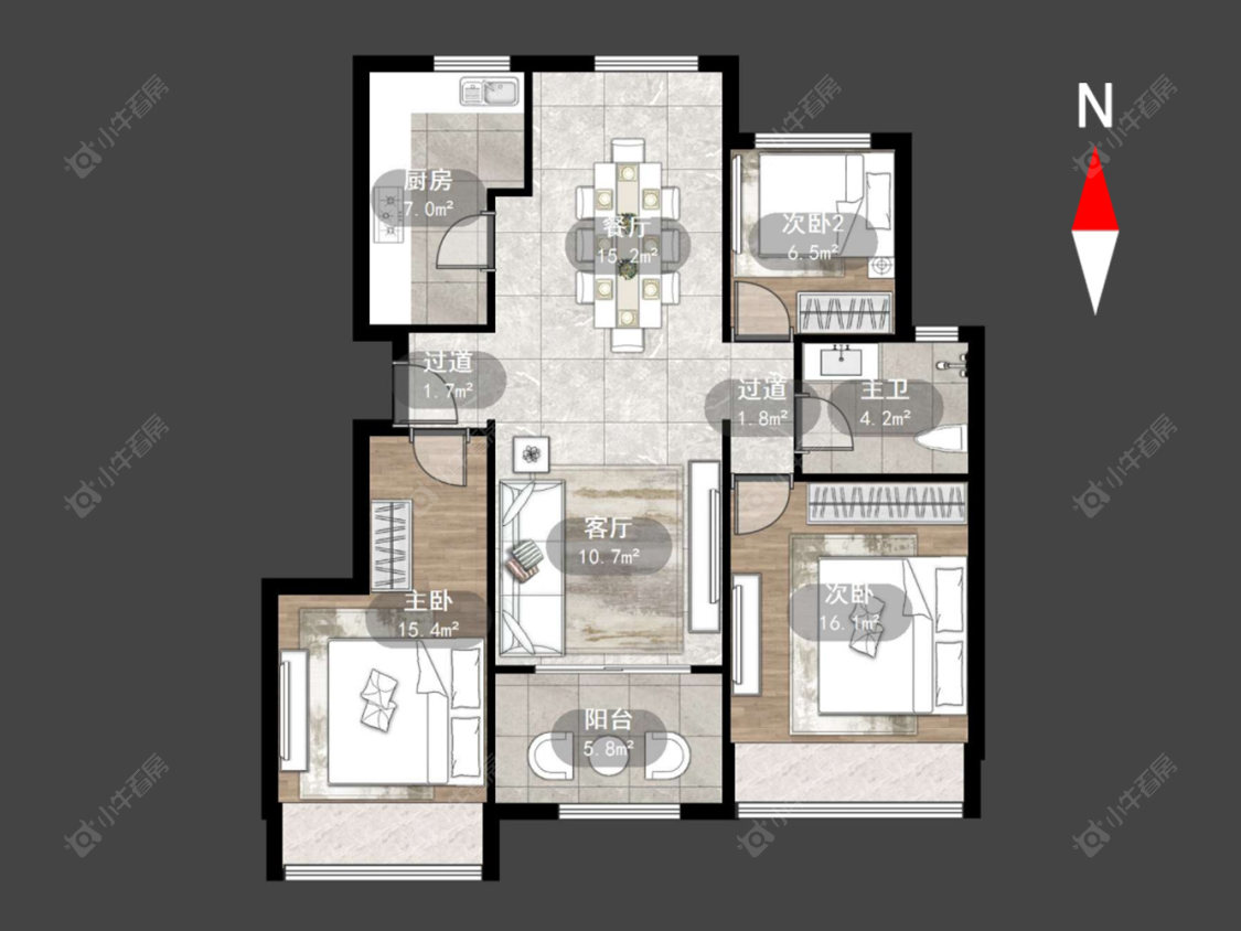 凤凰湖西苑房源户型图 常州凤凰湖西苑在售二手房源户型图_小牛看房