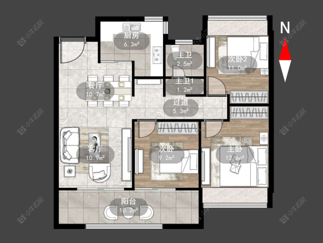 牡丹水岸首府房源户型图 常州牡丹水岸首府在售二手房源户型图_小牛看房